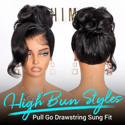 Peacock Curls Pull Go 13x6 Full Glueless Lace Front Wig Pre-Styled Heavy Layers Cut Human Hair