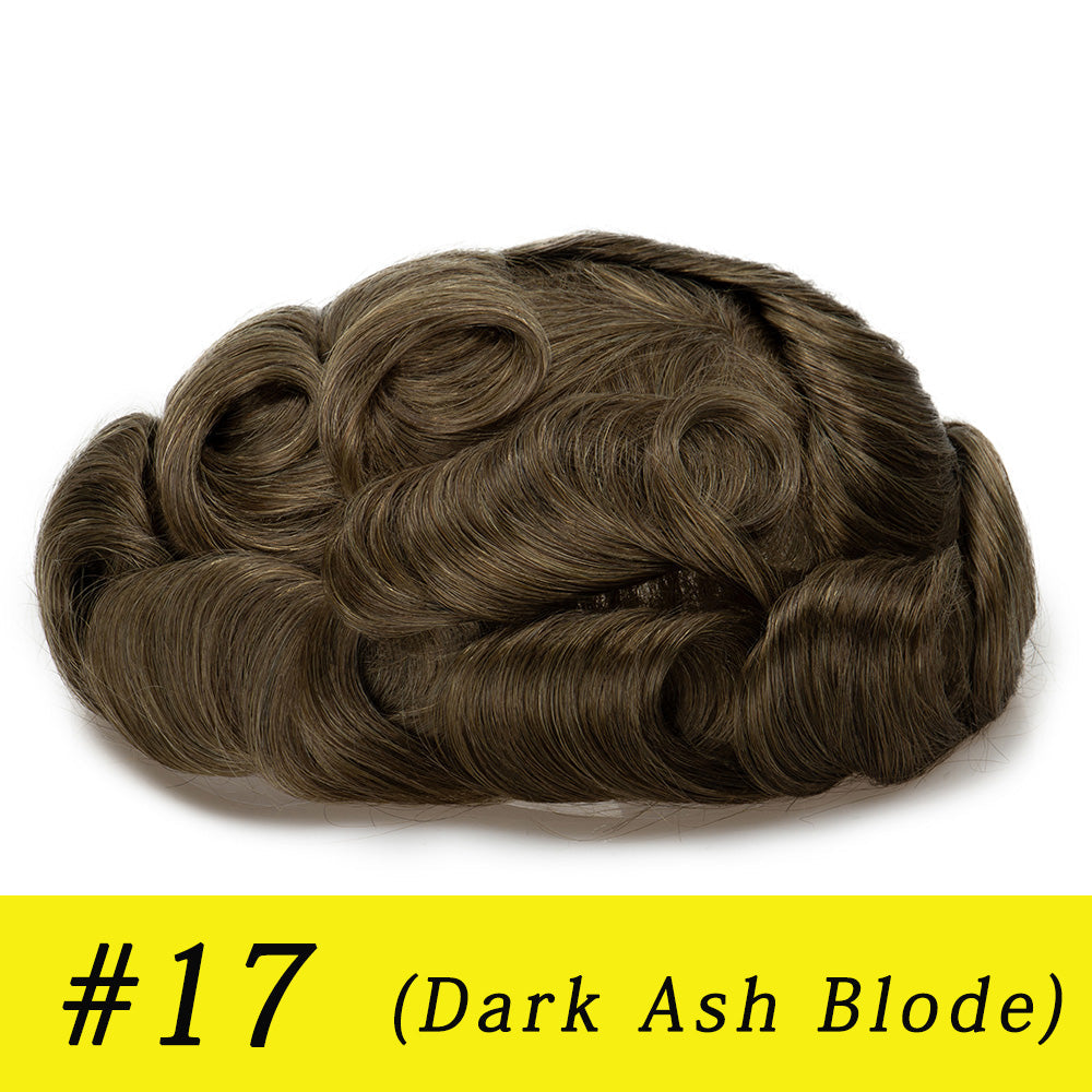 Australia Base: Men's Half Wig | Swiss Lace in Center with Poly skin All Around | Must Have for Traveling