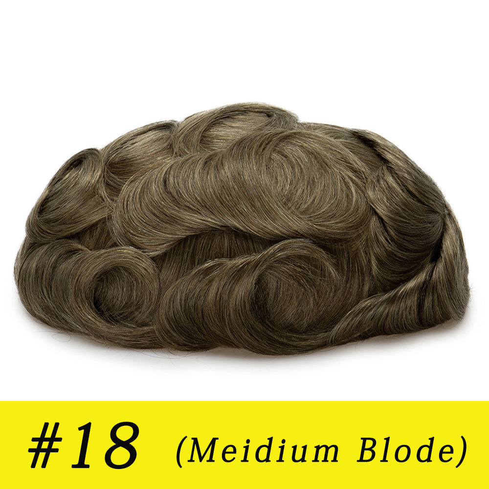 Australia Base: Men's Half Wig | Swiss Lace in Center with Poly skin All Around | Must Have for Traveling