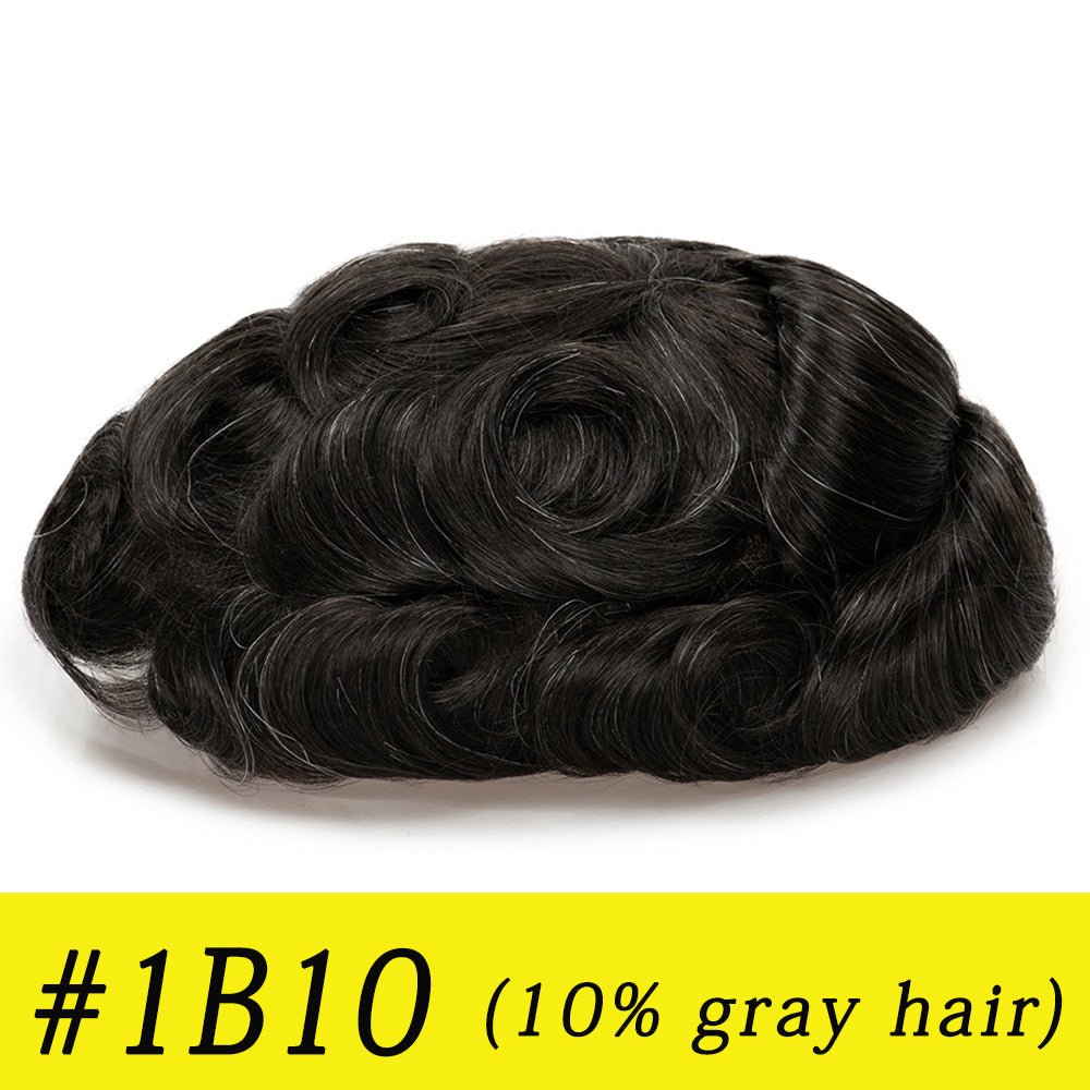 Australia Base: Men's Half Wig | Swiss Lace in Center with Poly skin All Around | Must Have for Traveling