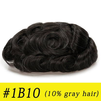 Australia Base: Men's Half Wig | Swiss Lace in Center with Poly skin All Around | Must Have for Traveling
