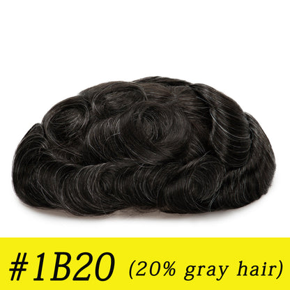 Australia Base: Men's Half Wig | Swiss Lace in Center with Poly skin All Around | Must Have for Traveling