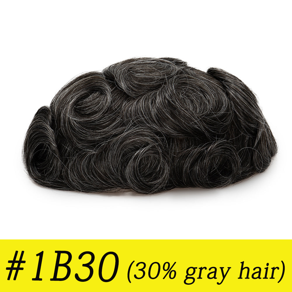 Australia Base: Men's Half Wig | Swiss Lace in Center with Poly skin All Around | Must Have for Traveling