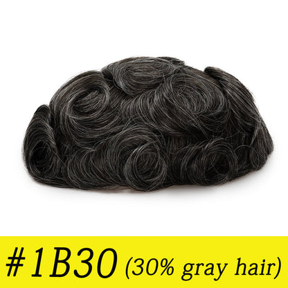 Australia Base: Men's Half Wig | Swiss Lace in Center with Poly skin All Around | Must Have for Traveling