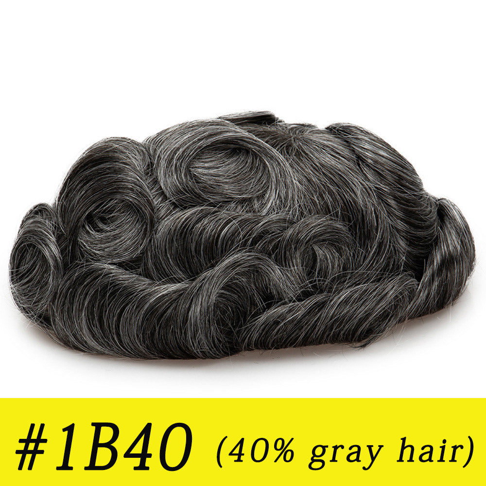 Australia Base: Men's Half Wig | Swiss Lace in Center with Poly skin All Around | Must Have for Traveling