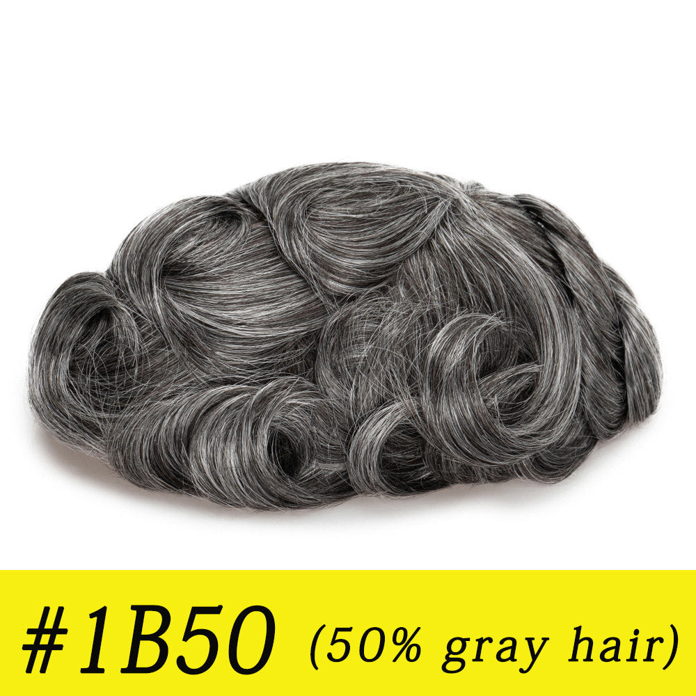 Australia Base: Men's Half Wig | Swiss Lace in Center with Poly skin All Around | Must Have for Traveling