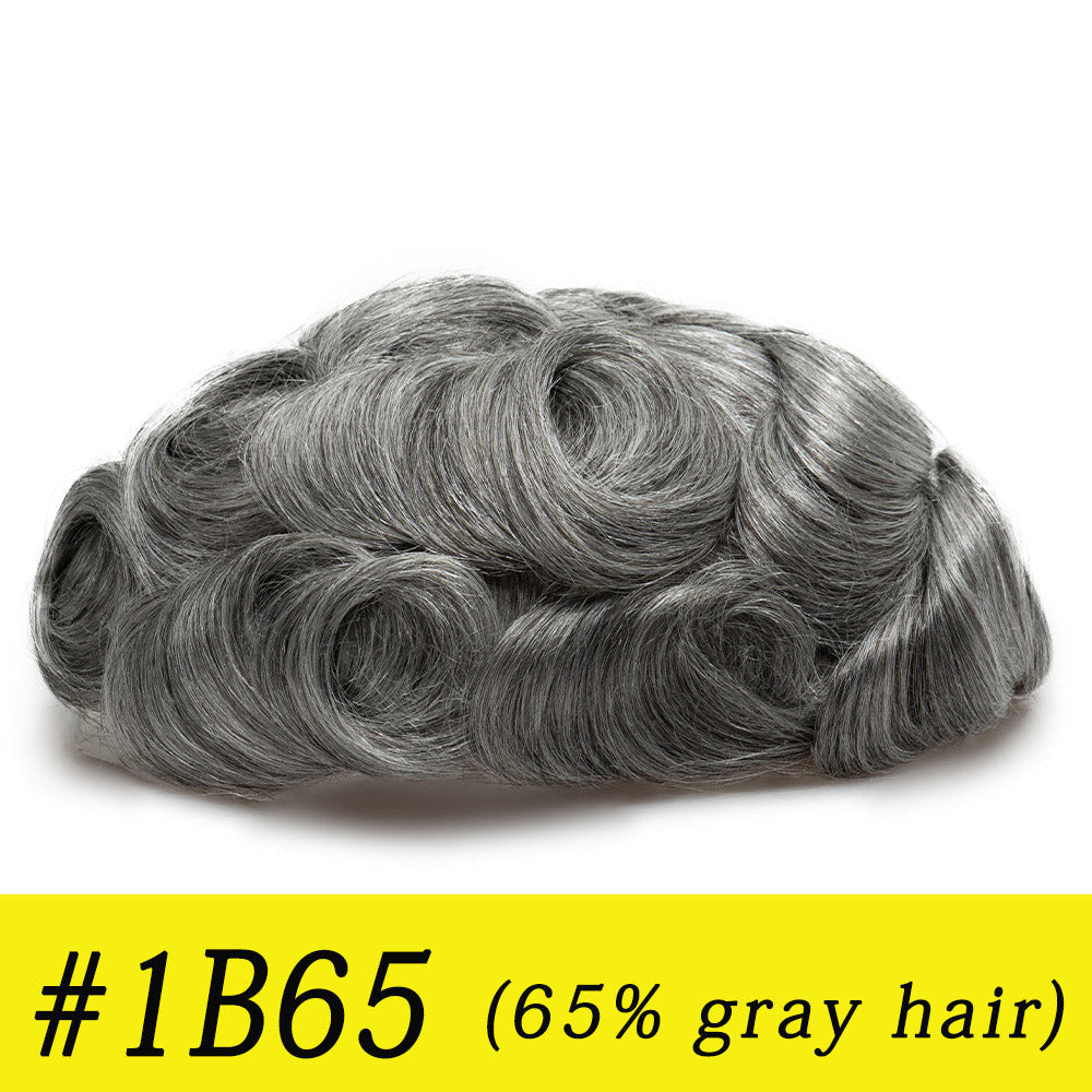 Australia Base: Men's Half Wig | Swiss Lace in Center with Poly skin All Around | Must Have for Traveling