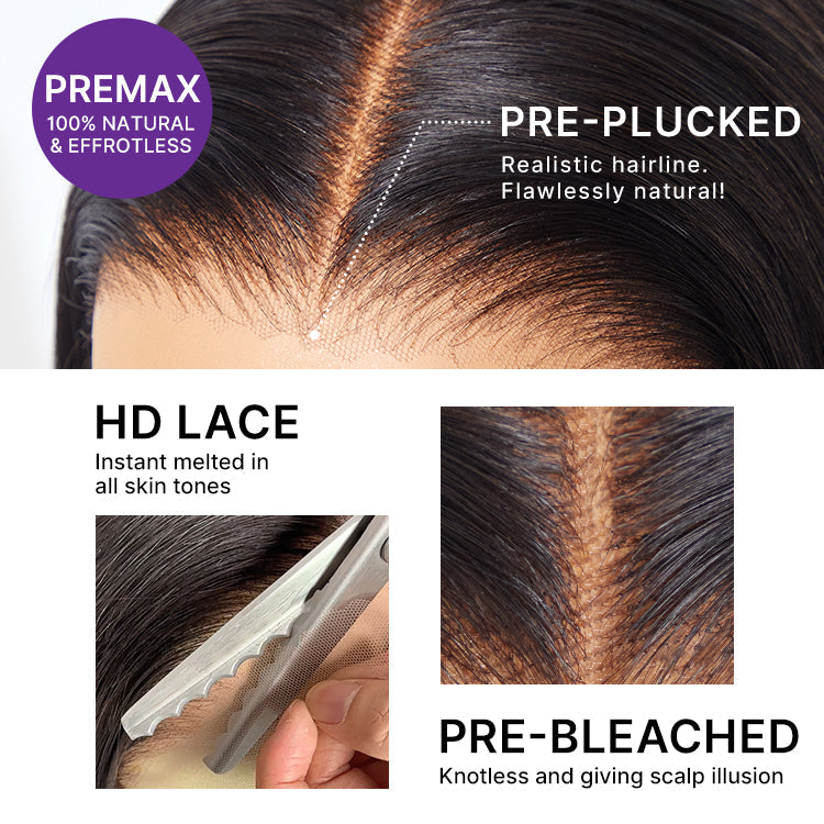 All-Day Comfort Wig 180% Density Blonde Highlight Butterfly Cut Layered Light Yaki Straight Glueless 7x6 Closure HD Lace Wig Pre-Cut Lace