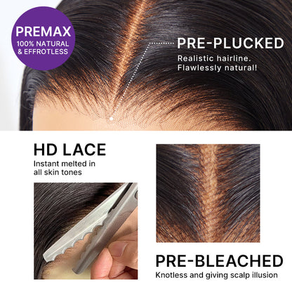All-Day Comfort Wig 180% Density Blonde Highlight Butterfly Cut Layered Light Yaki Straight Glueless 7x6 Closure HD Lace Wig Pre-Cut Lace