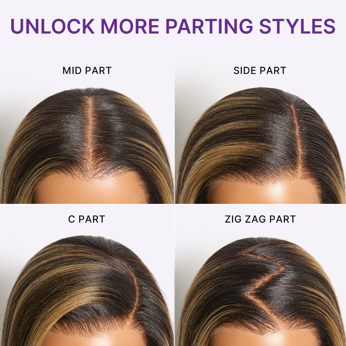 All-Day Comfort Wig 180% Density Blonde Highlight Butterfly Cut Layered Light Yaki Straight Glueless 7x6 Closure HD Lace Wig Pre-Cut Lace