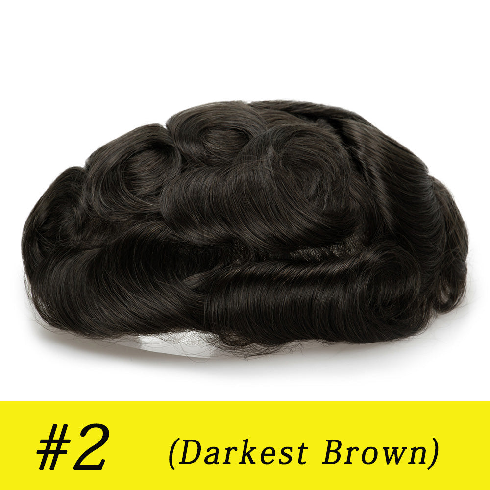 Australia Base: Men's Half Wig | Swiss Lace in Center with Poly skin All Around | Must Have for Traveling