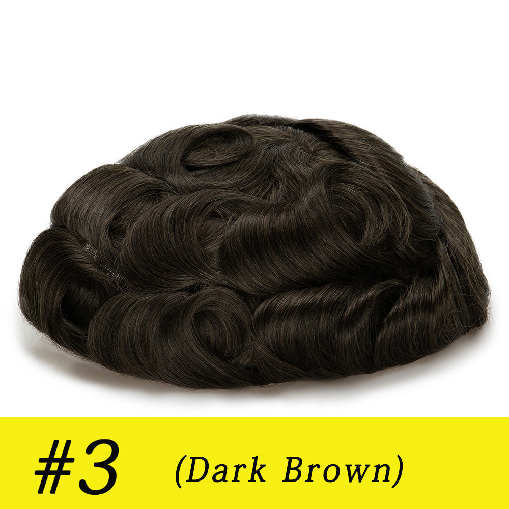 Australia Base: Men's Half Wig | Swiss Lace in Center with Poly skin All Around | Must Have for Traveling