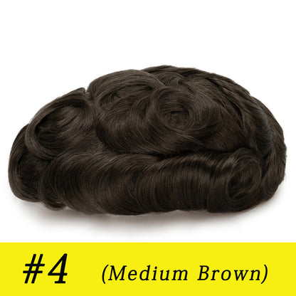 Australia Base: Men's Half Wig | Swiss Lace in Center with Poly skin All Around | Must Have for Traveling