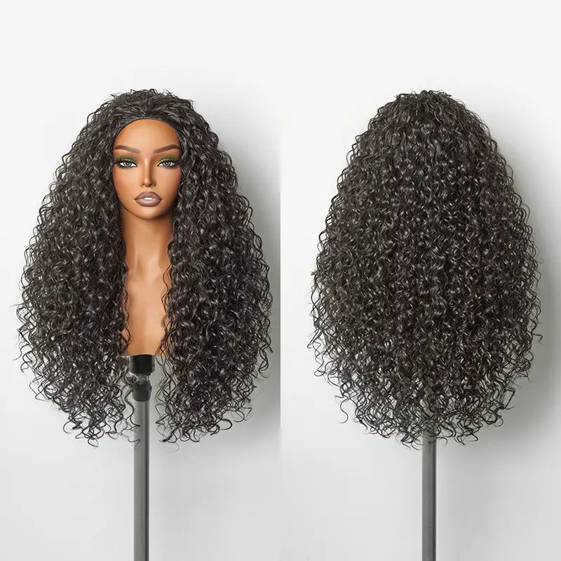 3-in-1 Shaggy Wave Human Hair Half Wig
