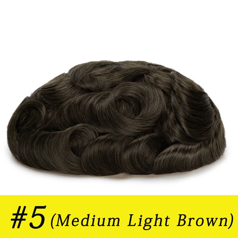 Australia Base: Men's Half Wig | Swiss Lace in Center with Poly skin All Around | Must Have for Traveling