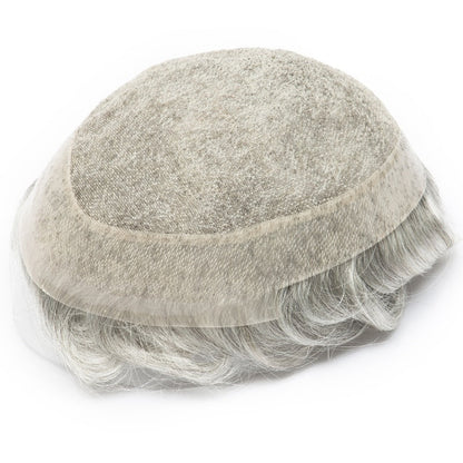Australia Base: Men's Half Wig | Swiss Lace in Center with Poly skin All Around | Must Have for Traveling
