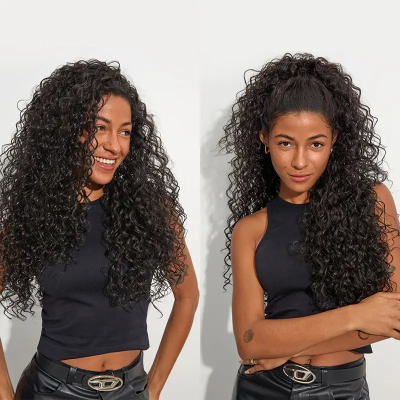 3-in-1 Shaggy Wave Human Hair Half Wig