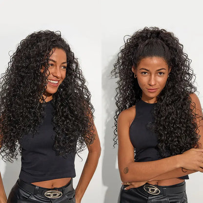 3-in-1 Shaggy Wave Human Hair Half Wig